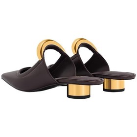 Resim Jw Pei Helena Pierced Mules Claret Red Vegan Deri Topuklu Terlik, Şık Ve Rahat Tasarım Bordo 