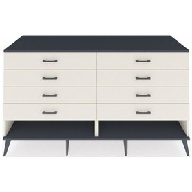 Resim Kronos Konsol 8 Çekmeceli 176x59x99 Aytaşı-antrasit/aytaşı Aytaşı-antrasit/aytaşı 