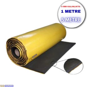 Resim Kauçuk Sünger 6mm 100CMX5MT Kendinden Yapışkanlı Yalıtım Levhası 5m² 