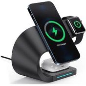 Resim Homiano Magsafe Airdock 4 in 1 15 W Hızlı Kablosuz Şarj Standı 