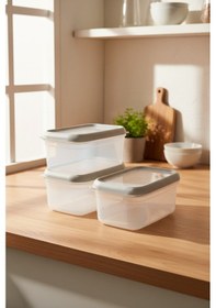 Resim Bernardo Hide Plus 3'lü Saklama Kabı Beyaz 3x1000 Ml Beyaz - Şeffaf 