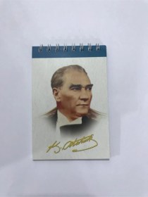 Resim Mavi Atatürk Desenli Bloknot 