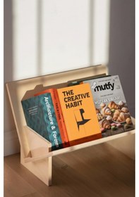 Resim Portatif Kolay Kurulum Ahşap Kitaplık - Kişiselleştirilebilir & Boyanabilir Kitaplık - Obje Bej 