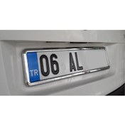 Resim Krom Oto Plakalık 2 Adet Takım Oto Paslanmaz Plaka Çerçvesi Pvc 385512317 
