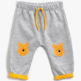 Resim Erkek Bebek Pamuklu Winnie The Pooh Lisanslı Baskılı Beli Bağlamalı Eşofman Altı 