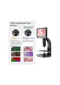 Resim Borox Lab Dijital Mikroskop Çift Lens 2000x Büyütme 7'' 12 Mp 