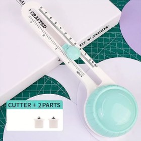 Resim 360 Derece Ayarlanabilir Kağıt Kesici, 3 Değiştirilebilir Bıçaklı El Sanatları için Pergel Aleti, DIY Projeler, Kart Yapımı ve Scrapbooking için 
