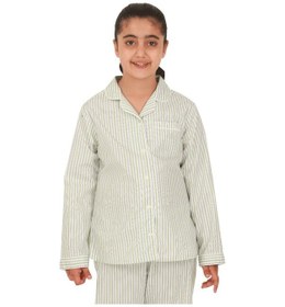 Resim The Don Açık Yeşil Çizgili Desenli Kız Çocuk Pijama Takımı (9-14 