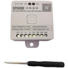 Resim 5 V - 24 V 12 A Sp630e Bluetooth Sese Duyarlı Pixel Şerit Led Denetleyici 5 Kanal Rgbw+ww Led Kontro 