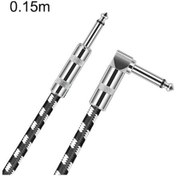 Resim Rogfer 0.15m 1 Düz Kafa +1 Dirsek Başı 6.35mm Gitar Kablosu Oksijensiz Bakır Çekirdek Ts Büyük İki Çekirdekli Kablo 