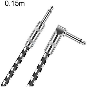 Resim Rogfer 0.15m 1 Düz Kafa +1 Dirsek Başı 6.35mm Gitar Kablosu Oksijensiz Bakır Çekirdek Ts Büyük İki Çekirdekli Kablo 