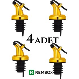 Resim Rembox 4 Lü Gold Akıllı Yağdanlık Sosluktıpası – Damlatmaz, Şık ve Dayanıklı Tasarım 