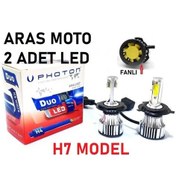 Resim H7 Photon Fanlı Xenon Led Beyaz Ampül H7 12-24 V Duo Soğutucu Fan 