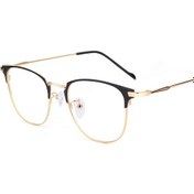 Resim Yaozixa Erkekler İçin Gündelik İş Görüşmeleri Retro Metal Gözlük Çerçevesi - Siyah Altın, Mavi Işık Engelleme Lensli, Moda Ve Fonksiyonel Beyaz 