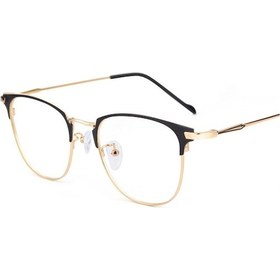Resim Yaozixa Erkekler İçin Gündelik İş Görüşmeleri Retro Metal Gözlük Çerçevesi - Siyah Altın, Mavi Işık Engelleme Lensli, Moda Ve Fonksiyonel Beyaz 