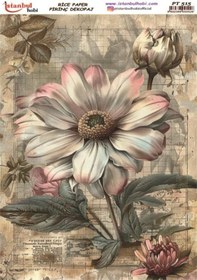 Resim Pirinç Dekopaj Kağıdı 30x42cm Pt-515 Çiçekler 