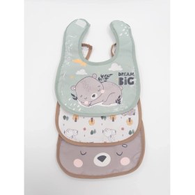 Resim Karamila 3'lü Set Bebek Mama Önlüğü Desenli Sıvı Geçirmez 