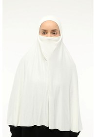 Resim Altobeh Hazır Türban Peçeli Pratik Eşarp Tesettür Nikaplı Hijab - Namaz Örtüsü Sufle 3xl - Ekru Ekru 