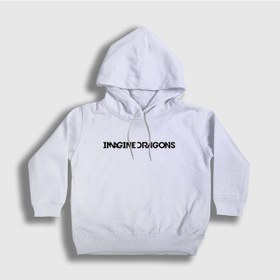 Resim Presmono Unisex Çocuk Logo Imagine Dragons Kapüşonlu Sweatshirt Beyaz 