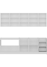 Resim Minar 245 Cm Mutfak Dolabı Beyaz Antrasit 245-A3 Beyaz 