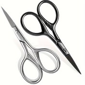 Resim Paslanmaz Çelik Hassas Makas - Ambidekster, Hipalerjenik, Çok Fonksiyonlu Yüz, Burun, Kaş, Sakal, Bıyık için - Ergonomik Tasarım - Çok Renkli Olarak Mevcut 