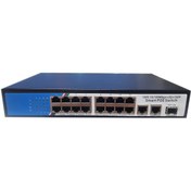 Resim Switch 16Port Poe 2 Port Uplink 250M Aktif Poe Switch 