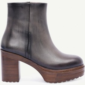 Resim Yargıcı Kalın Dolgu Topuklu Deri Bot 25kkay4017x 059 Gri 