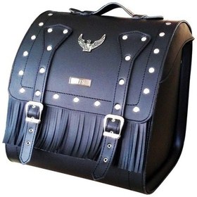 Resim Motosiklet Deri Arka Çanta Valiz Mod Chopper Siyah Motor Arka Çanta Renkli 