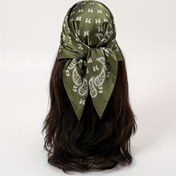 Resim 1 adet Kadınlar için Bohem Paisley Jakarlı Eşarp - Yeşil Çiçek Desenli Püsküllü Şal, Sonbahar/Kış İçin Sıcak ve Şık, Polyester Kumaş, Dış Mekan Gezileri İçin Mükemmel, Dış Mekan Eşarbı | Şık Başörtüsü | Polyester Jakar, Saç Bandı 