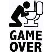 Resim Game Over Oto Motor Laptop Duvar Folyo Sticker 30 x 45 
