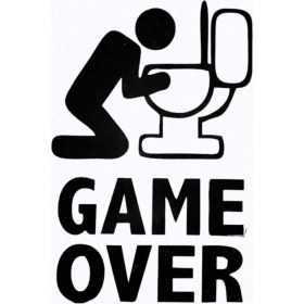 Resim Game Over Oto Motor Laptop Duvar Folyo Sticker 30 x 45 