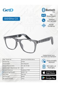 Resim Get D GETD GG13liteC3 Akıllı Gözlük – Çeviri, Müzik ve Arama Özellikli Bluetooth Gözlük(Kamerasız) 