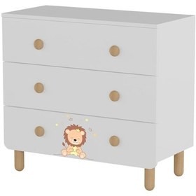 Resim Meltem Kids Sweet Lion Bebek Ve Çocuk Odası Üç Çekmeceli Şifonyer Beyaz 