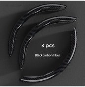 Resim Xuweiwei Siyah 3lü Karbon Fiber Direksiyon Kılıfı Universal Kaymaz Oto Direksiyon Kılıfı Siyah/3'lü Paket 