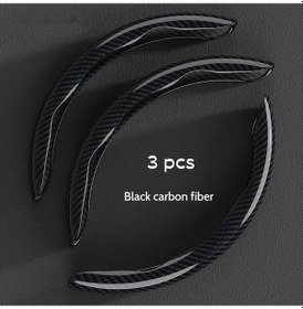 Resim Xuweiwei Siyah 3lü Karbon Fiber Direksiyon Kılıfı Universal Kaymaz Oto Direksiyon Kılıfı Siyah/3'lü Paket 