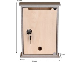 Resim Kilitli Ahşap Posta Kutusu - Akça Renk 