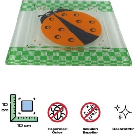 Resim Hellove Cam Gider Kapağı Dekoratif Banyo Gider Süsü 10 x 10 cm 