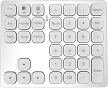Resim Komdndht Çift Bluetooth Sayısal Klavye Şarj Edilebilir Kablosuz Numpad PC Laptop Slinet Dijital Klavye-Gümüş Kullanımı Kolay 