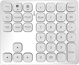 Resim Komdndht Çift Bluetooth Sayısal Klavye Şarj Edilebilir Kablosuz Numpad PC Laptop Slinet Dijital Klavye-Gümüş Kullanımı Kolay 