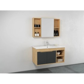 Resim Isvea Nuvo 100 cm Banyo Dolabı, Safirmeşe-Antrasit Gri 
