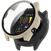 Resim Garmin Forerunner 265 Akıllı Saat Pc Saat Kılıfı Ve Temperli Cam Ekran Koruyucu - Fildişi Whi-wellngs 