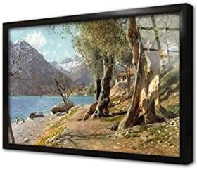 Resim Sahil Kenarında Çalışan İnsanlar Çerçeveli Cam Tablo 20x30 cm CB17050 