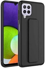 Resim KZY İletişim Samsung Galaxy M32 ile Uyumlu Kapak Standlı El Tutacaklı Silikon Kılıf - Siyah 