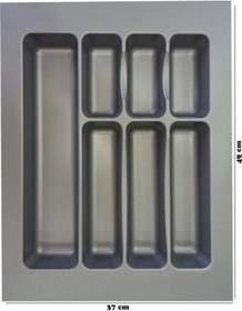 Resim 2'li Set 37x49 Cm Mutfak Çekmece Içi Düzenleyici Kesilebilir Kepçelik & Kaşıklık 37x49 Gri 