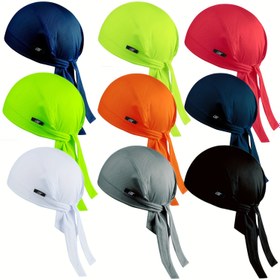 Resim Erkek Polyester Baş Örtüsü Şapka - Düğmeli Korsan Şapkası, Bisiklet, Koşu, Açık Hava Aktiviteleri için - El Yıkamalı, Soluklu, Ter Çeken, Ayarlanabilir - Noel, Cadılar Bayramı, Şükran Günü, Yılbaşı, Bağımsızlık Günü için İdeal - Karma Renk 
