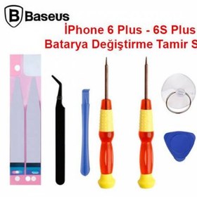 Resim Polham Baseus İphone 6 Plus, 6s Plus Yapışkanlı Tamir Seti, Batarya, Yedek Parça Değiştirme Seti 