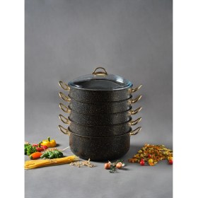 Resim Leydi Granit Mantı Tenceresi Seti Buharlı Pişirici 30 cm 