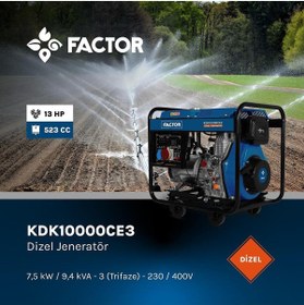 Resim Factor Kdk10000ce3 9.4 Kva İpli Marşlı Dizel Jeneratör 380V 