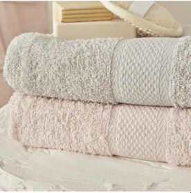 Resim 4 Parça Aile Banyo Seti, Pudra Ve Gri Renk Kombinasyonu 4 Renk 