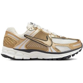 Resim Nike Bowerman Zoom Vomero 5 Metallic Gold Leather Sneaker Hakiki Deri Kadın Günlük Spor Ayakkabı Beyaz Sarı Beyaz 